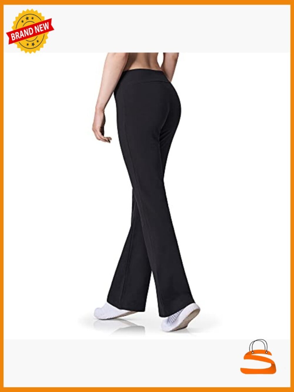 Cotton Spandex Fitness Pants High Rise Flared Yoga Pants - Picture 2 of 7